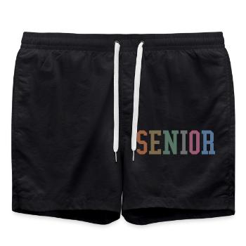 Senior - Student Class Retro Graduation Party Geschenk - Badeshorts - Schwarz - Vorne - AI Model Male 185 light (185cm)