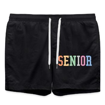 Senior - Student Class Retro Graduation Party Gift - Swim Trunks - black - Front - AI Model Male 185 light (185cm)