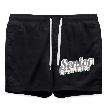 Senior - Student Class Retro Graduation Party Gift - Swim Trunks - black - Front - AI Model Male 185 light (185cm)