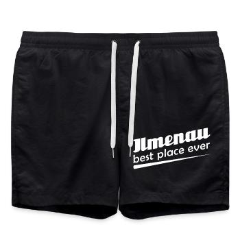 Ilmenau - Stadt best place ever - Badeshorts - Schwarz - Vorne - AI Model Male 185 light (185cm)