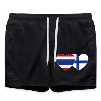 Thaïlande Finlande Flag Heart - Short de bain - noir - Devant - AI Model Male 185 light (185cm)