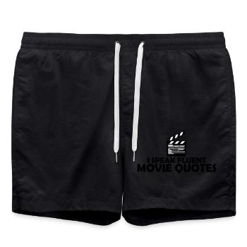 speak fluent movie quotes - Badeshorts - Schwarz - Vorne - AI Model Male 185 light (185cm)