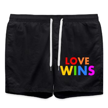 Love wins - Badeshorts - Schwarz - Vorne - AI Model Male 185 light (185cm)