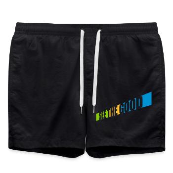 see the good quote - Swim Trunks - black - Front - AI Model Male 185 light (185cm)