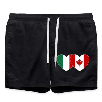 Italie Canada Flag Coeur - Short de bain - noir - Devant - AI Model Male 185 light (185cm)