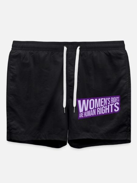womens rights feminist quote - Swim Trunks - black