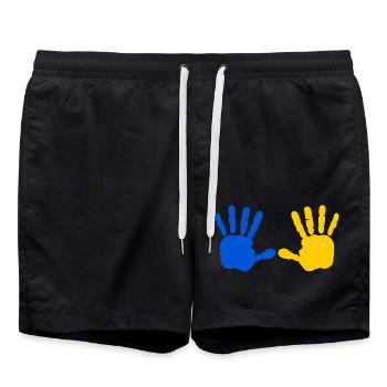 Ukraine - Badeshorts - Schwarz - Vorne - AI Model Male 185 light (185cm)