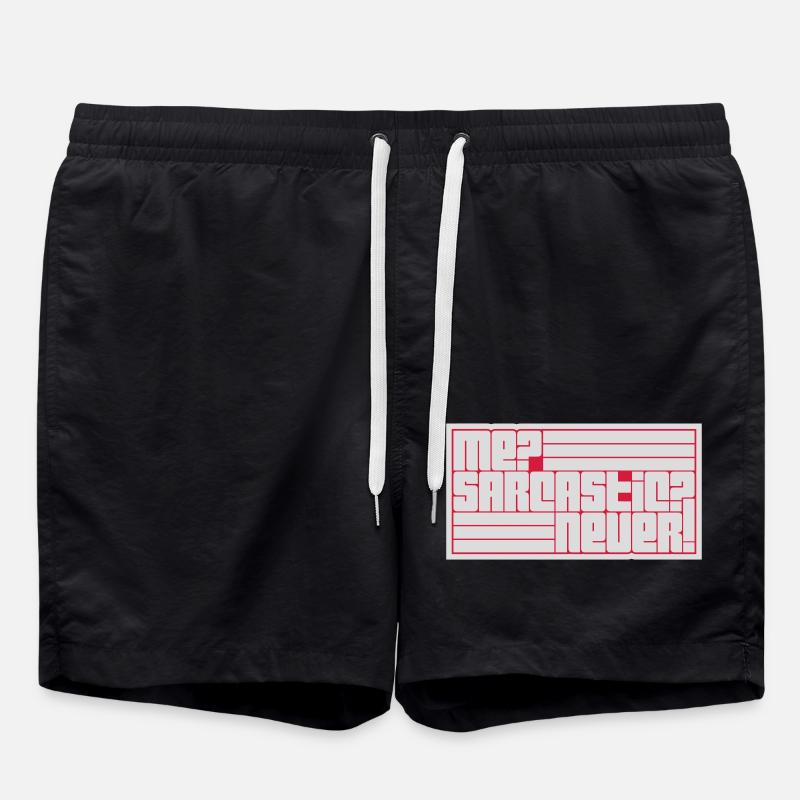 me sarcastic never quote - Swim Trunks - black
