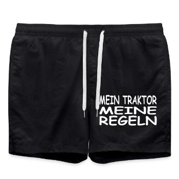 Traktor - Badeshorts - Schwarz - Vorne - AI Model Male 185 light (185cm)