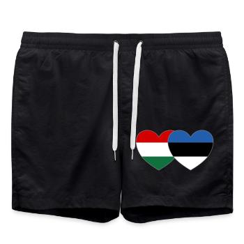 Hongrie Estonie Drapeau Cœur - Short de bain - noir - Devant - AI Model Male 185 light (185cm)