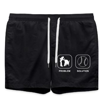 Amateur de baseball Cadeau de baseball Jeu de baseball - Short de bain - noir - Devant - AI Model Male 185 light (185cm)