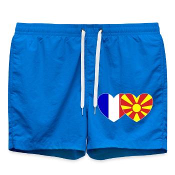 France Macédoine Drapeau Coeur - Short de bain - cobalt blue - Devant
