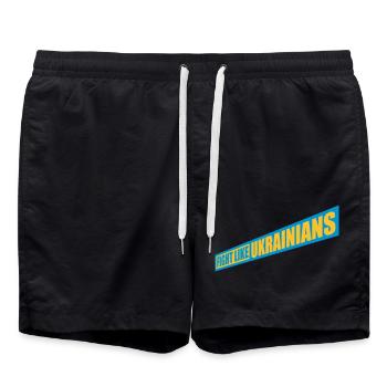 se battre comme citation des ukrainiens - Short de bain - noir - Devant - AI Model Male 185 light (185cm)