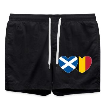 Ecosse Belgique Flag Heart - Short de bain - noir - Devant - AI Model Male 185 light (185cm)