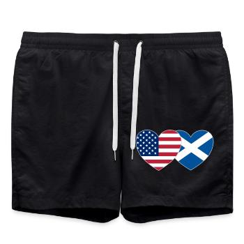 États-Unis Écosse Flag Heart - Short de bain - noir - Devant - AI Model Male 185 light (185cm)