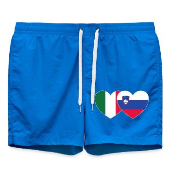 Italien Slowenien Flagge Herz - Badeshorts - Cobalt blue - Vorne