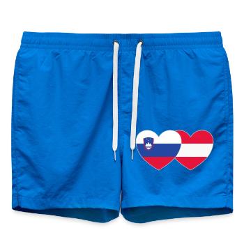 Slowenien Österreich Flagge Herz - Badeshorts - Cobalt blue - Vorne