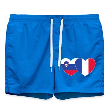 Slowenien Frankreich Flagge Herz - Badeshorts - Cobalt blue - Vorne