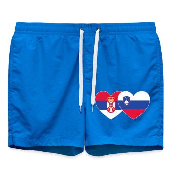 Serbie Slovénie Drapeau Coeur - Short de bain - cobalt blue - Devant