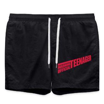 avertissement citation officielle d’adolescent - Short de bain - noir - Devant - AI Model Male 185 light (185cm)