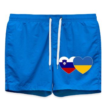 Slowenien Ukraine Flagge Herz - Badeshorts - Cobalt blue - Vorne