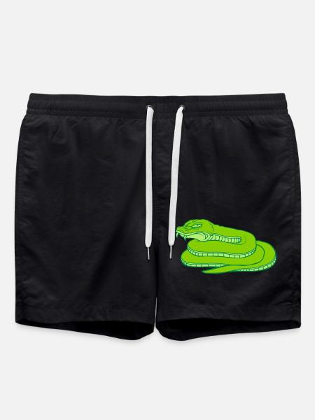 Evil Dangerous Snake Design - Swim Trunks - black
