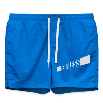 fearless Text Quote Design - Swim Trunks - cobalt blue - Front
