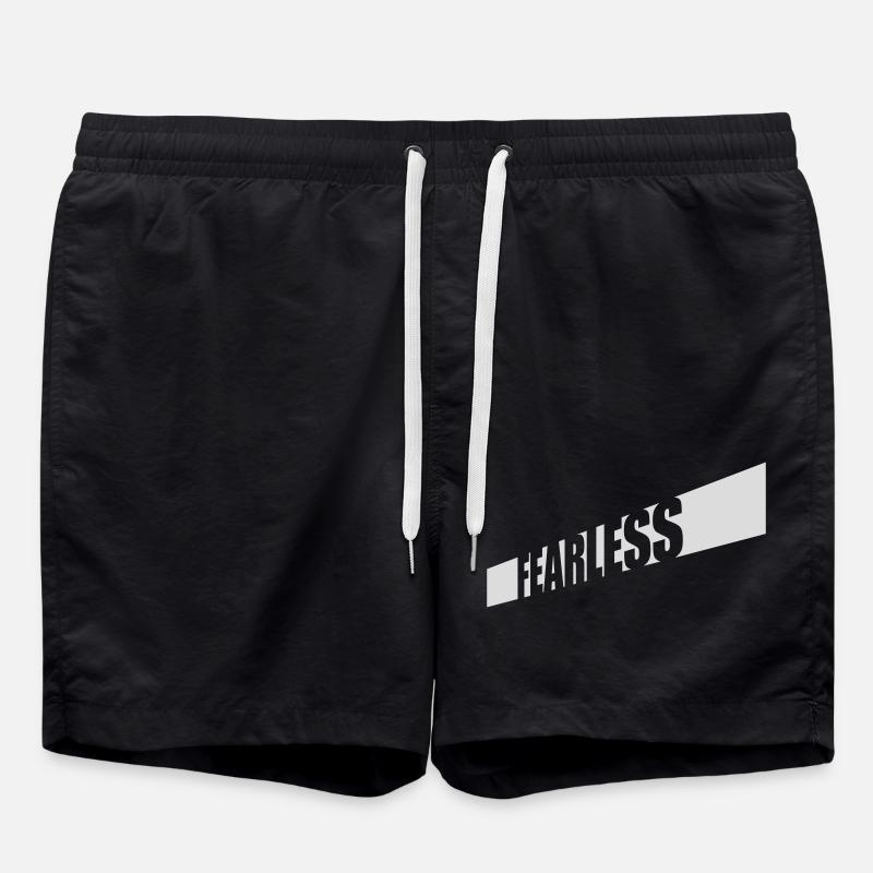 fearless Text Zitat Design - Badeshorts - Schwarz