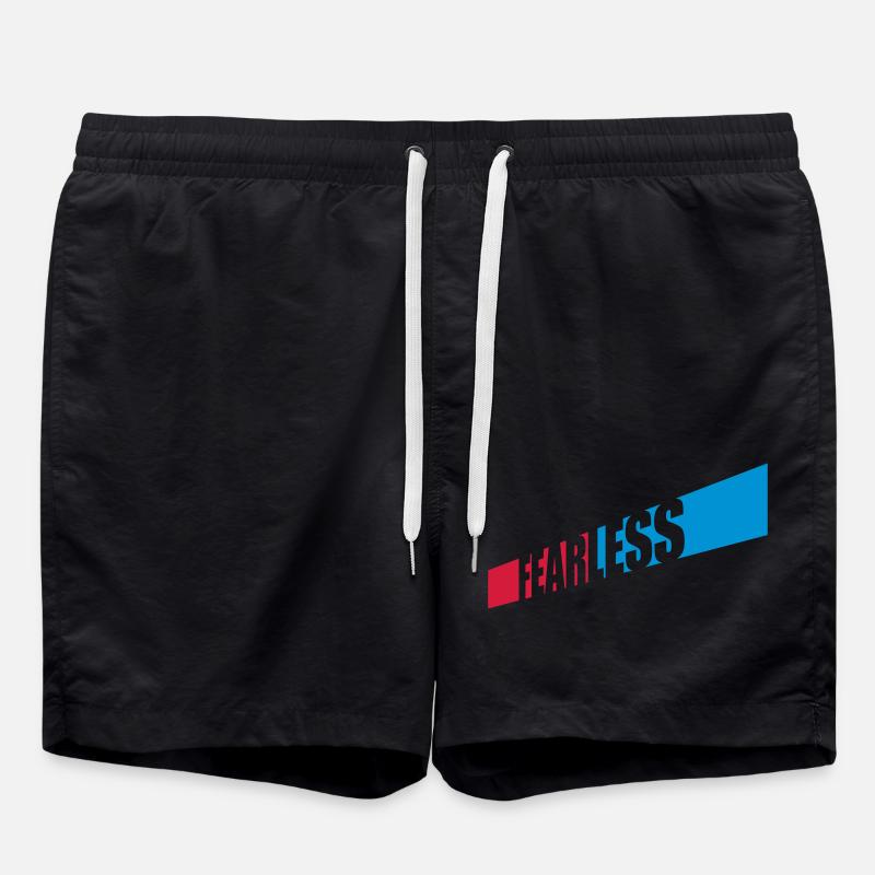 fearless Text Zitat Design - Badeshorts - Schwarz