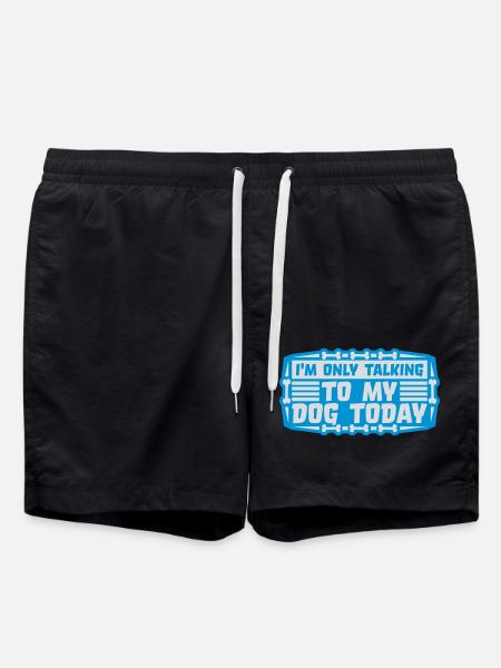only talking to dog - Swim Trunks - black