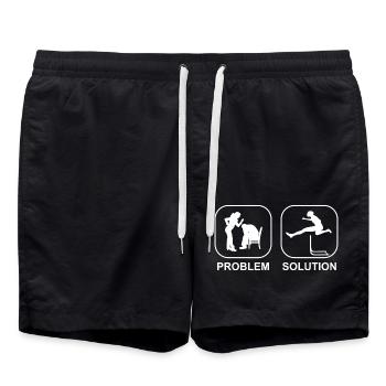 Hurdler Gift Hurdler Athletics - Swim Trunks - black - Front - AI Model Male 185 light (185cm)