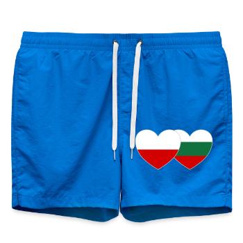 Poland Bulgaria Flag Heart - Swim Trunks - cobalt blue - Front