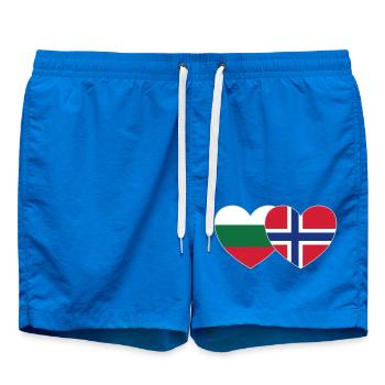 Bulgaria Norway Flag Heart - Swim Trunks - cobalt blue - Front