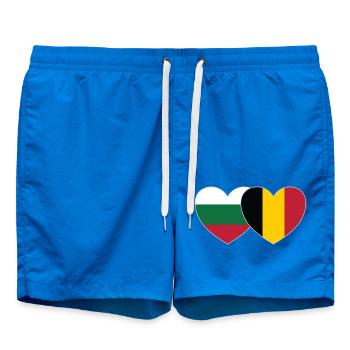 Bulgaria Belgium Flag Heart - Swim Trunks - cobalt blue - Front