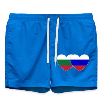 Bulgaria Russia Flag Heart - Swim Trunks - cobalt blue - Front
