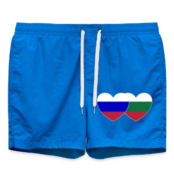 Russia Bulgaria Flag Heart - Swim Trunks - cobalt blue - Front