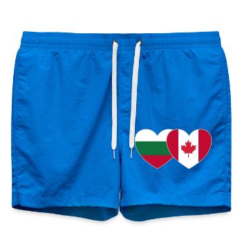 Bulgaria Canada Flag Heart - Swim Trunks - cobalt blue - Front
