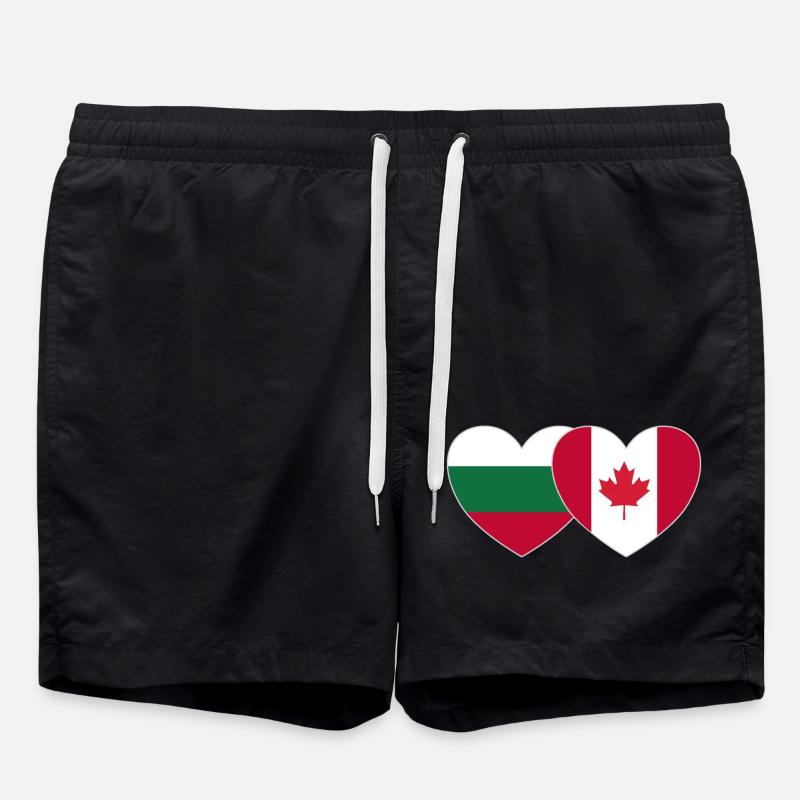Bulgarie Canada Flag Heart - Short de bain - noir