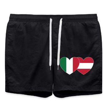 Italy Austria Flag Heart - Swim Trunks - black - Front - AI Model Male 185 light (185cm)