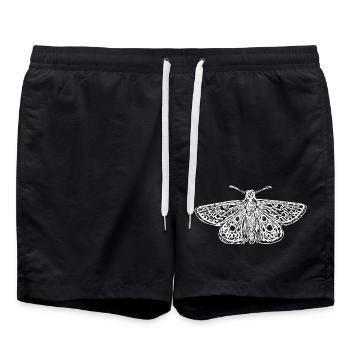 Élégant papillon vintage - Short de bain - noir - Devant - AI Model Male 185 light (185cm)