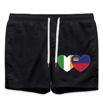 Irlande Liechtenstein Flag Heart - Short de bain - noir - Devant - AI Model Male 185 light (185cm)