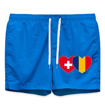 Suisse Roumanie Flag Heart - Short de bain - cobalt blue - Devant