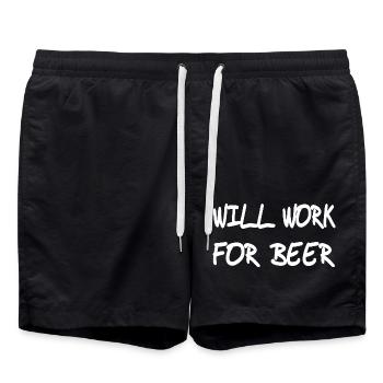 Bier - Badeshorts - Schwarz - Vorne - AI Model Male 185 light (185cm)