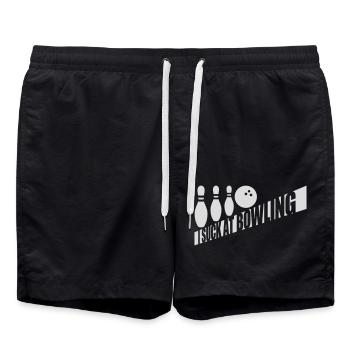 I suck at bowling - Swim Trunks - black - Front - AI Model Male 185 light (185cm)
