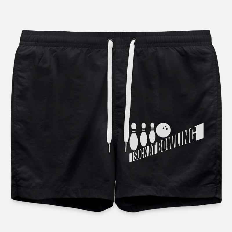 I suck at bowling - Swim Trunks - black