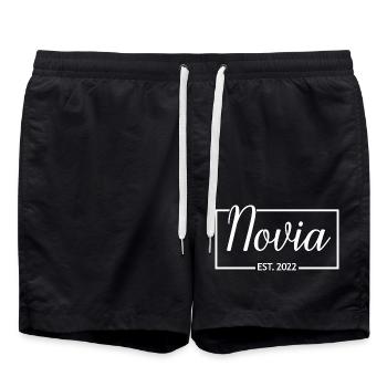 2022 Verlobung Brautdusche Hochzeit - Badeshorts - Schwarz - Vorne - AI Model Male 185 light (185cm)