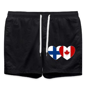 Finlande Canada Drapeau Coeur - Short de bain - noir - Devant - AI Model Male 185 light (185cm)