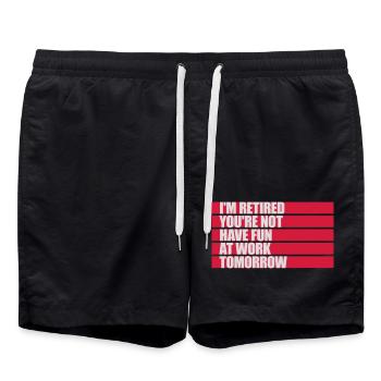 have fun at work - Badeshorts - Schwarz - Vorne - AI Model Male 185 light (185cm)