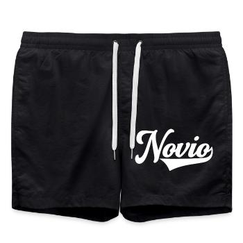 Novio Freund Verlobung Hochzeitsbräutigam Geschenk - Badeshorts - Schwarz - Vorne - AI Model Male 185 light (185cm)