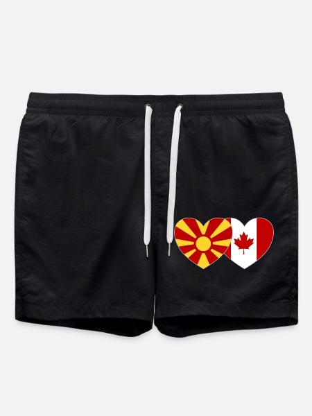 Macédoine Drapeau Canada Cœur - Short de bain - noir